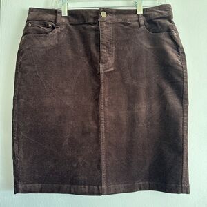 Charter Club Corduroy Tummy-Control Skirt Dark Chocolate 10